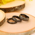 Brushed Gunmetal Tungsten Ring, 4mm/6mm/8mm Matte Finished D Shaped Band, Couple Engagement Ring, Simple Minimalist Men or Ladies Ring Band