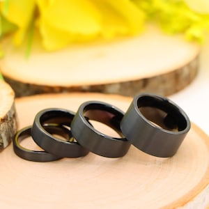 Black Tungsten Wedding Band For Men, Brushed Tungsten Ring, Couples Ring, Engagement Ring, Thick Mens Band, Promise Ring, Christmas Gifts