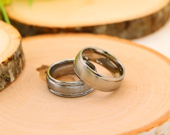Personalized Titanium Wedding Band, Custom Engraved Ring, Minimalist Ring, Mens Jewelry, Anniversary Gift, Engagement Ring, Christmas Gift