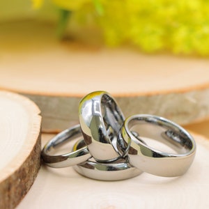 His And Her Matching Polished Tungsten Wedding Bands Couples Rings Set, Mens Wedding Ring, Engagement Ring, Anniversary Gift, Promise Ring