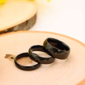 Matte Hammered Black Tungsten Wedding Band for Men, Durable Men’s Tungsten Ring, Men’s Ring, Custom Ring, Anniversary Gift, Christmas Gift