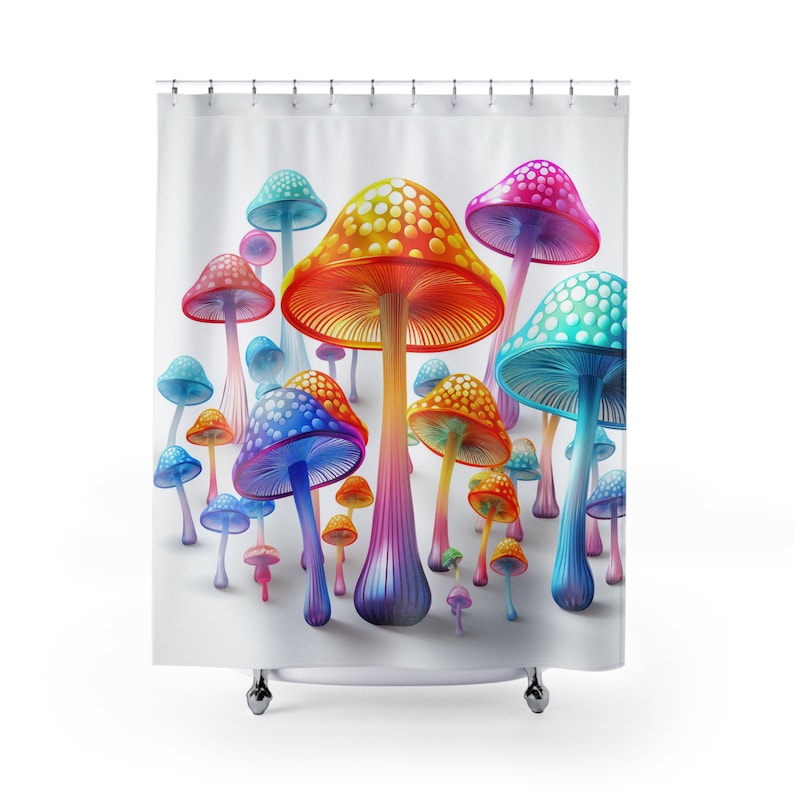Mushroom Shower Curtain Mushroom Woodland Shower Curtain BOHO Etsy