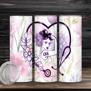 CNA Tumbler Wrap, CNA life, 20oz Skinny Tumbler, 20 oz Tapered, Sublimation Design, Certified Nursing Assistant,  Tumbler Wrap, Png Download