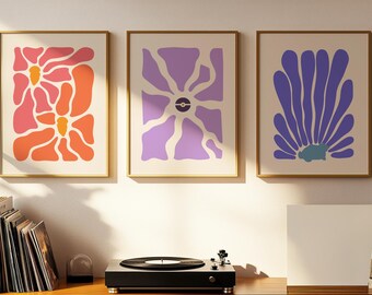Subtle Pokemon Floral Abstract Print Set of 3 – Minimalist Design - Kakuna, Pokeball, Snorlax