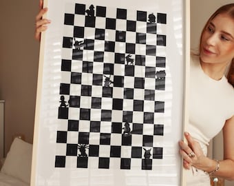 Checkered Pokemon Poster – Black and (off-)white Pokemon Print (Digital Download)