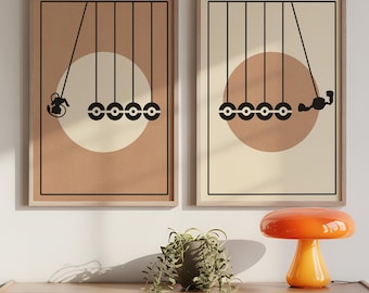 Pokemon Retro Poster Set - Mew, Geodude - Subtle Minimalistic Japanese Modern Design