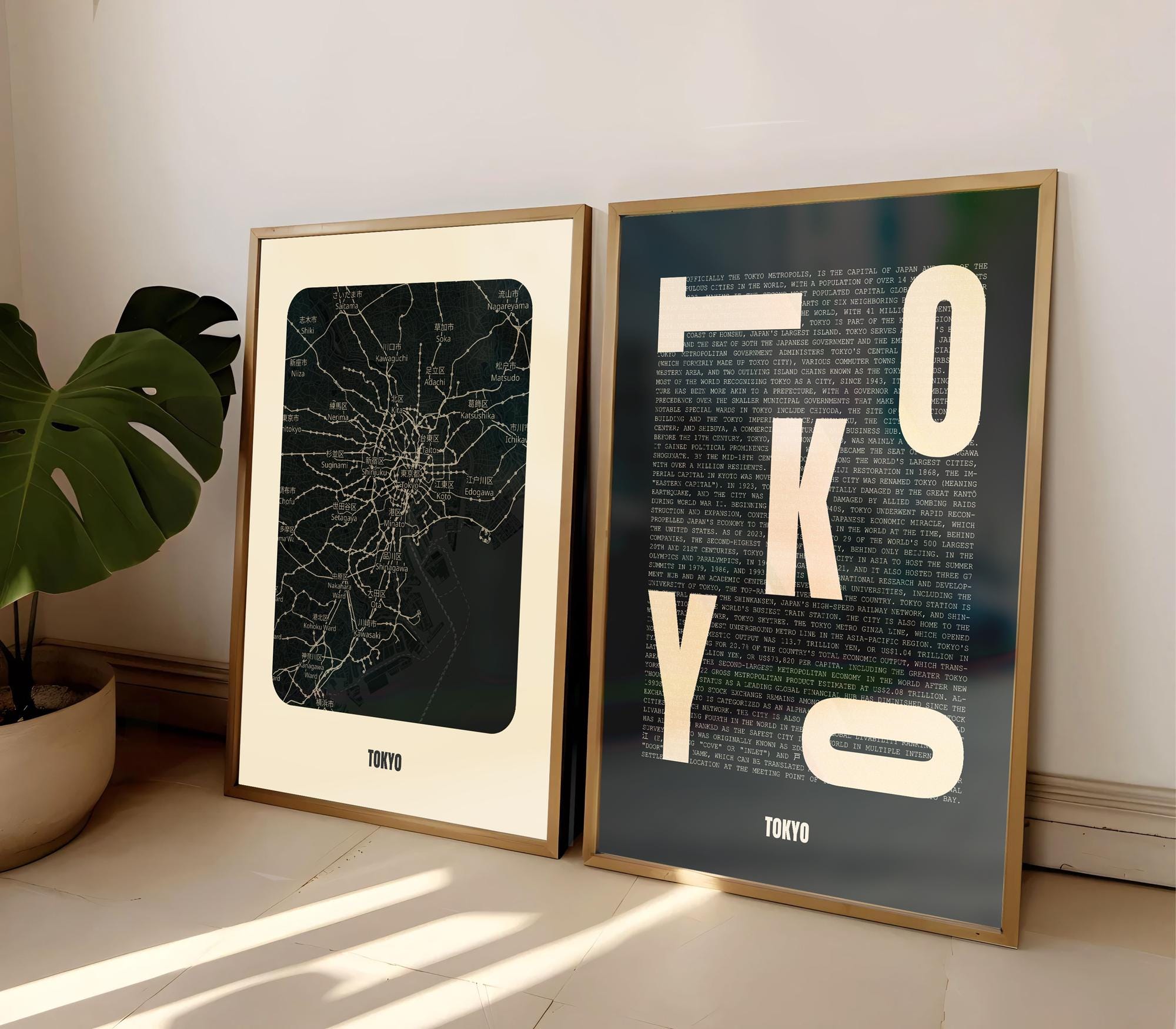 Borderless Map Tokyo Tokyo City Map Print Set, Minimalist Japan Wall Art (digital Download ...