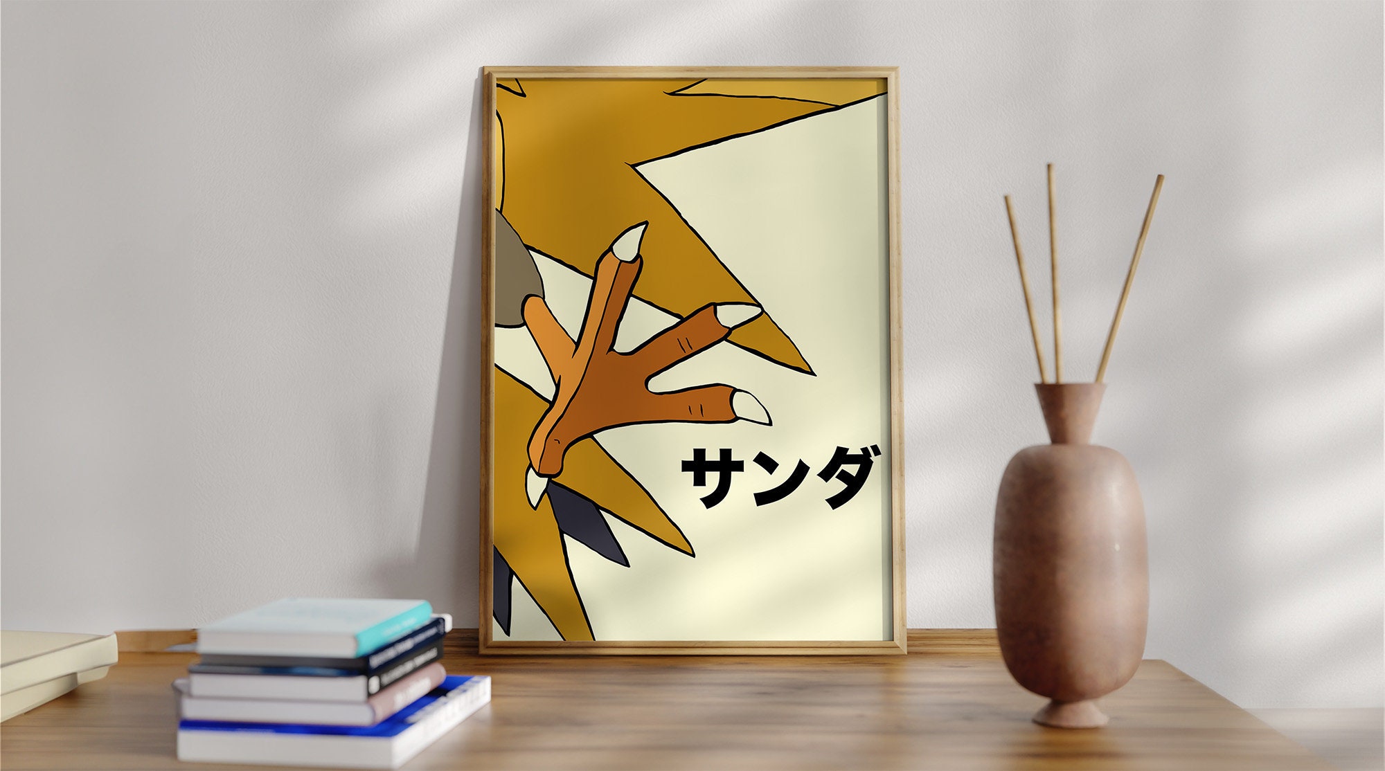 Japanese Pokemon Poster Set Zapdos Articuno Moltres Fanart Digital
