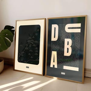 Dubai Print Typography, Wall Art, Digital Poster, Digital Art, City map of Dubai, Minimalistic print, high resolution, United Arab Emirates