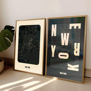 New York City Print, Wall Art, Digital Poster, Digital Art, City map of NY, Minimalistic print, high resolution, Manhattan, Brooklyn, Queens
