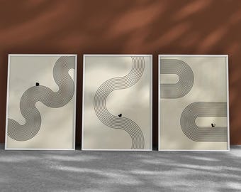Abstract Pokemon Art Print Set – Minimalist Bauhaus Design (Digital Download)