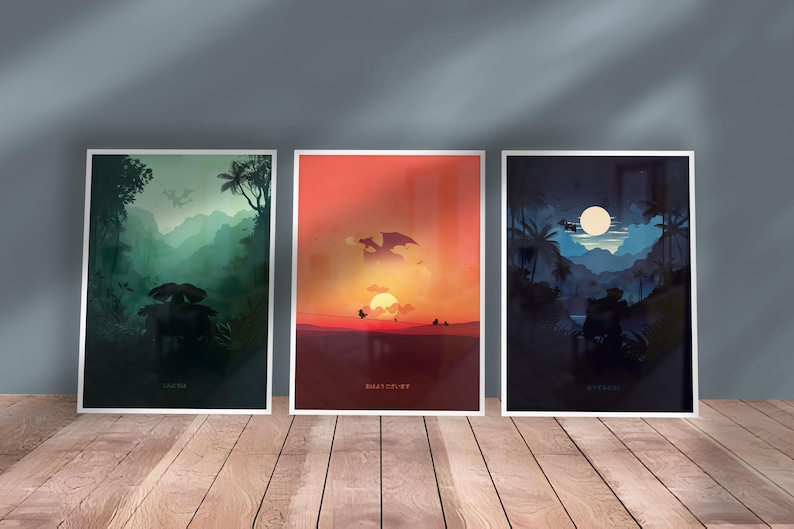 Pokemon Art Prints Set – Charizard, Blastoise, Venusaur (Digital Download) image 5