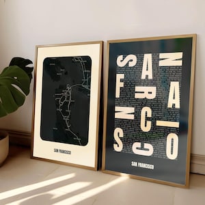 San Francisco City Print, Wall Art, Digital Poster, Digital Art, City map of San Francisco, Minimalistic print, high resolution, California