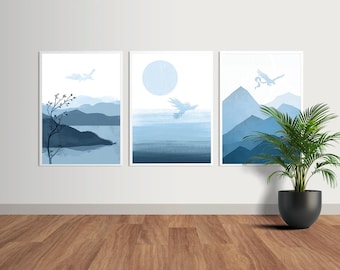 Legendary Pokemon Art Print Set – Minimalist Moltres, Articuno, Zapdos (Digital Download)