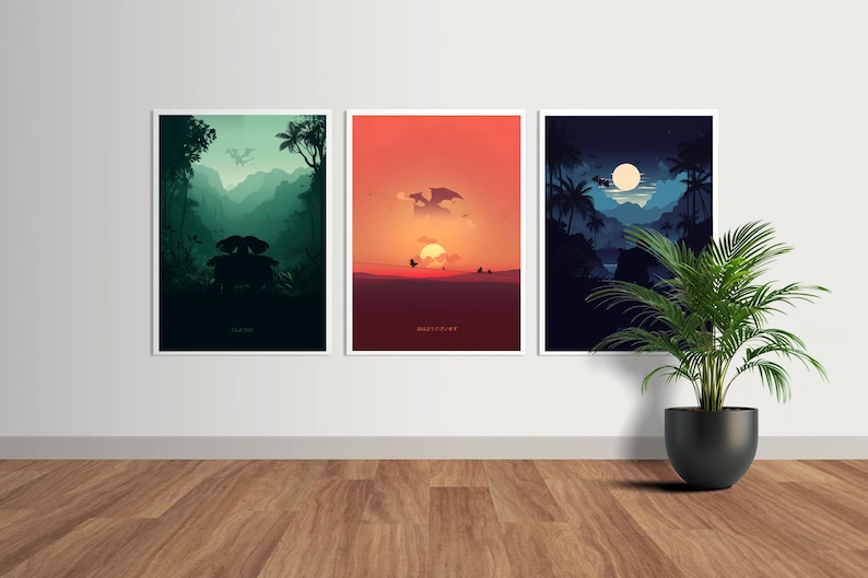 Pokemon Art Prints Set – Charizard, Blastoise, Venusaur (Digital Download) image 4