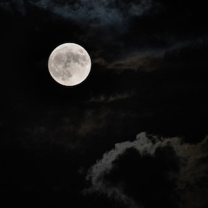 Moon with Clouds, New Mexico - Print