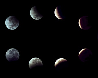 November 2021 Partial Lunar Eclipse Phases - Print