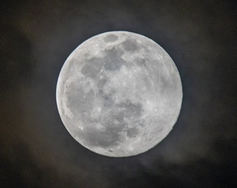 Moon through Clouds, New Mexico - Print