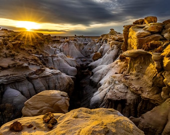 Bisti Badlands Sunset, Desert, New Mexico - Print