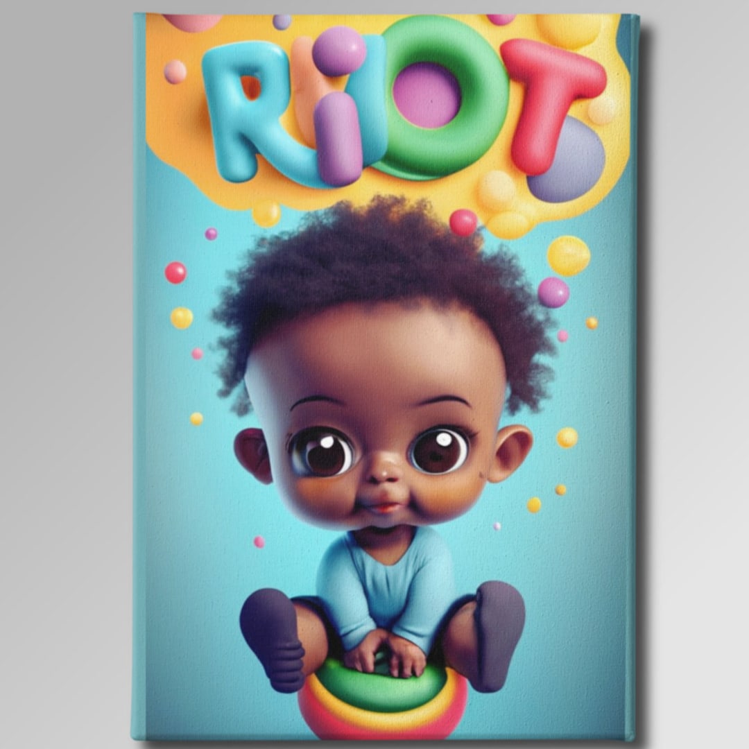 Riot Baby Boy ,canvas Art for Nursery, African American Baby Room Decor, Kids Room Decor