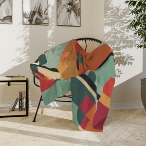 Stylish Abstract Minky Blanket, Cozy Throw Blanket, Perfect Gift for Her,soft blanket Unique Blanket