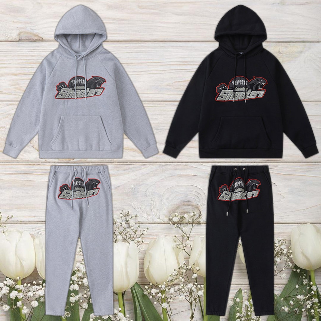 Trapstar Hoodies Sets for Men and Women's black and Gray Etsy