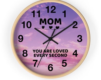 Mother's Day Gift, Wall decor, Wall clock, Unique gifts for her, Silent clock