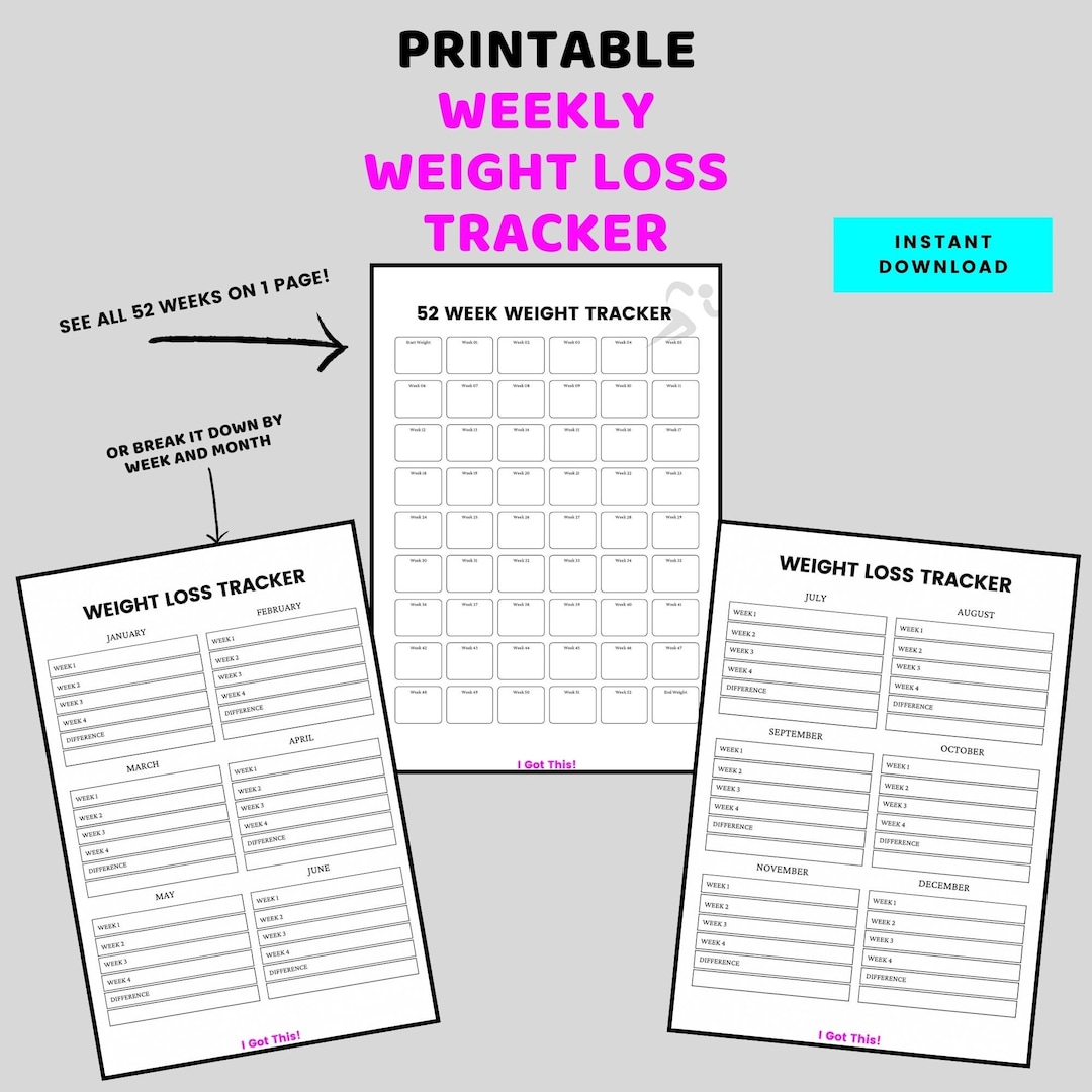 Printable Weight Loss Tracker - Etsy