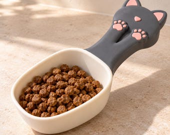 Paws Reaching Up Pet Food Scoop, 3D Printed Cat Food Spoon, Cute Kitten Feeding Accessory