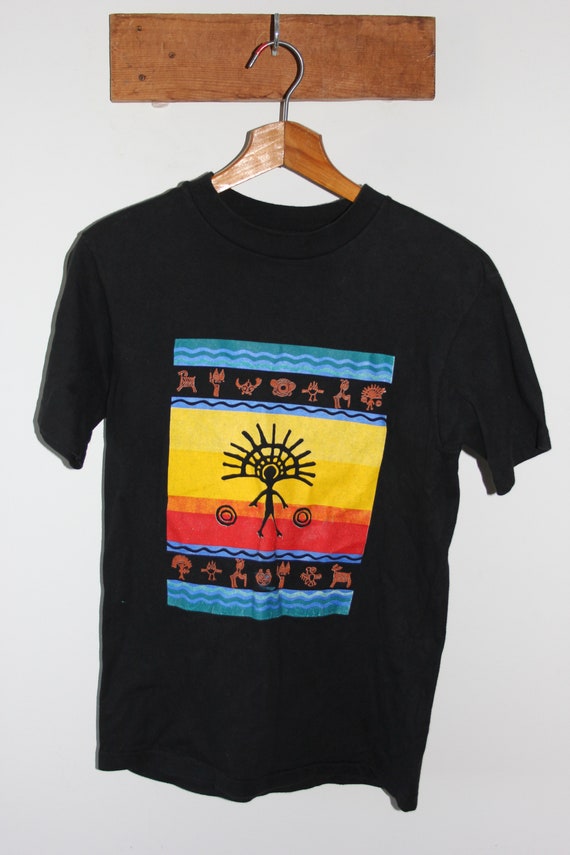 90s Single Stitch Tribal Black T-Shirt