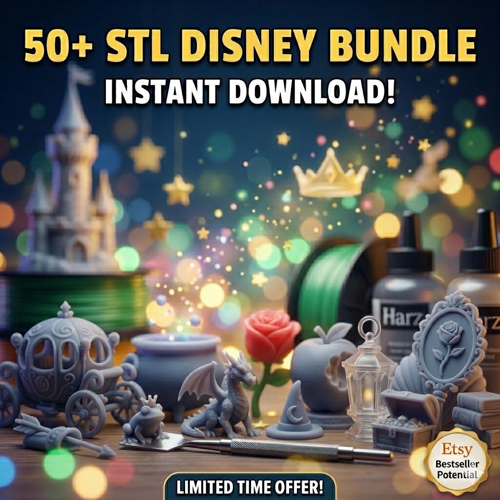 Disney STL Bundle 50+ | Mega STL Pack for 3D Printing | High Detail ...