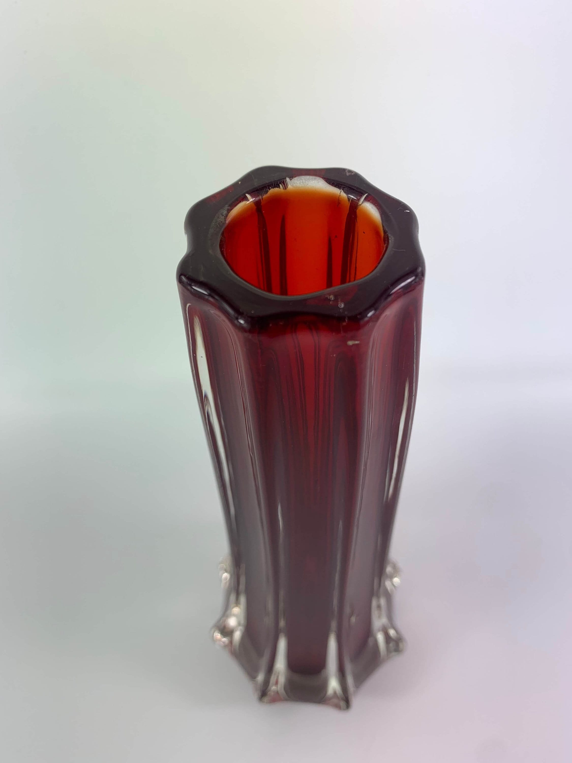 Rare Ruby Red Glass Vase Whitefriars Geoffrey Baxter 9781 Vintage Gift ...