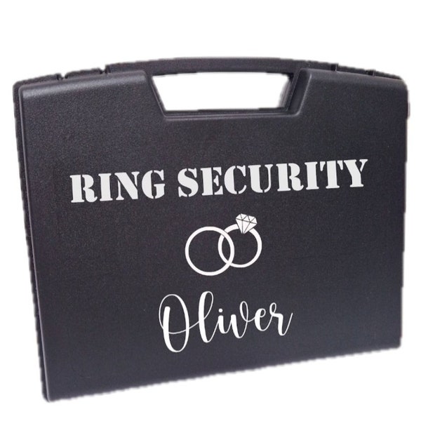 Black Ring Security Box, Personalised Ring Security Set with Sunglasses, Security Briefcase, Ring Bearer Briefcase, Ring Bearer Set, Gift