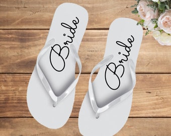 Personalised wedding flip flops