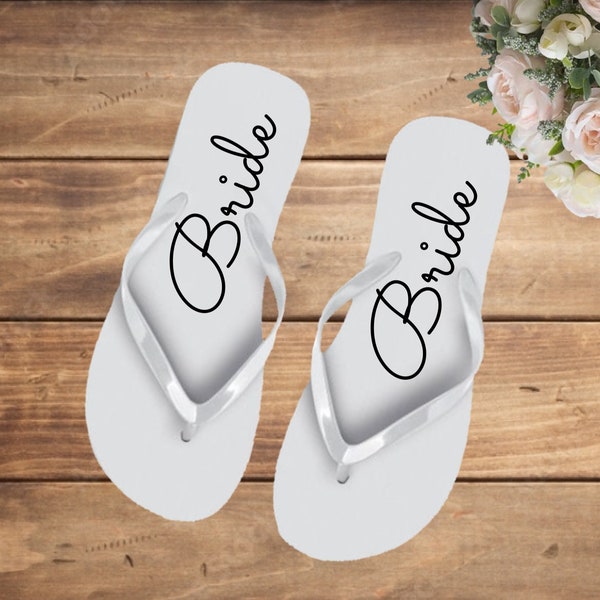 Personalised wedding flip flops
