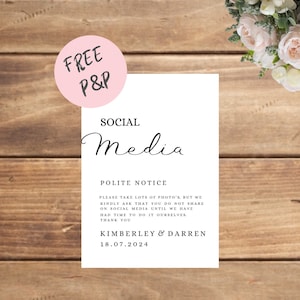 Polite notice social media wedding sign | personalised wedding sign | social media