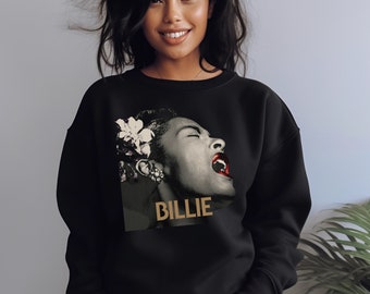 Billie Holiday Sweatshirt Vintage Retro Jazz Singer Lady Day Sweater Concert Jazz Music Swing Musician Crewneck Classic Soul Blues Apparel