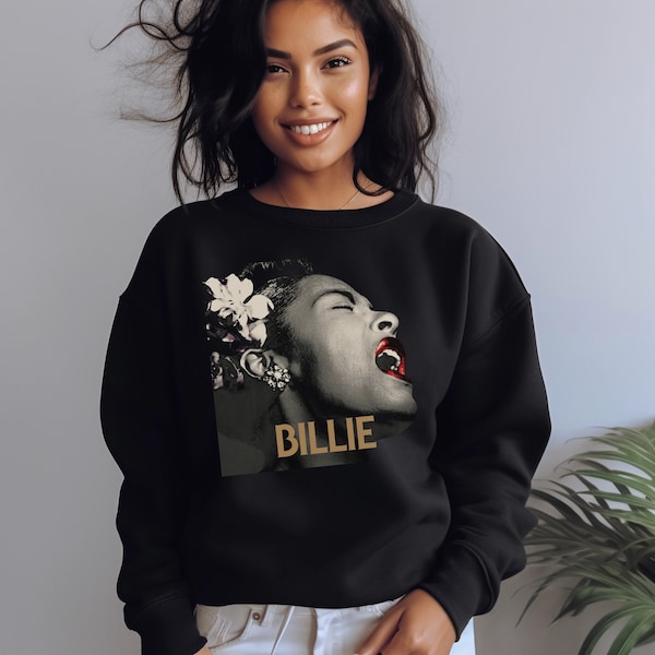 Billie Holiday Sweatshirt Vintage Retro Jazz Singer Lady Day Sweater Concert Jazz Music Swing Musician Crewneck Classic Soul Blues Apparel