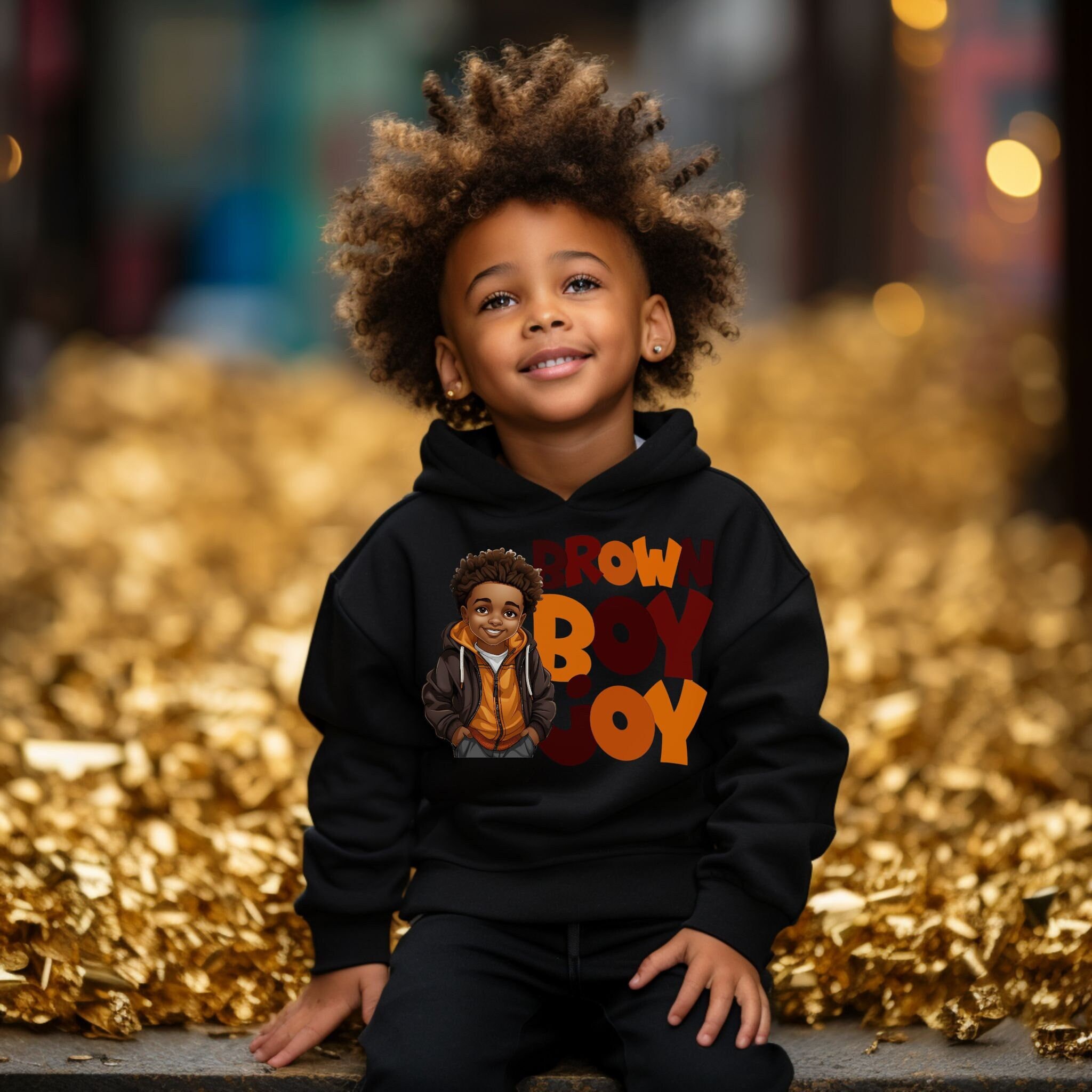 Brown Boy Joy Sweatshirt Kids Hoodie Etsy