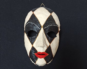 Carnival Mask, Jester Mask, Masquerade Mask, Mardi Gras Mask, Venetian Mask, Paper-mache mask, decorative mask