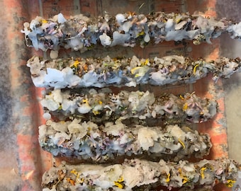 Mullein “Candles”  Dried Stalk Tops with added wax and wild flowers