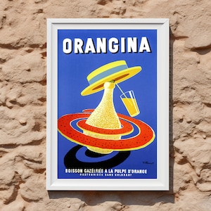Orangina Poster | Vintage advertisement wall art print | Mediterranean style decoration