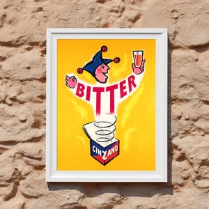 Cinzano Bitter Poster | Vintage Advertisement Wall Art Print | Mediterranean style decoration