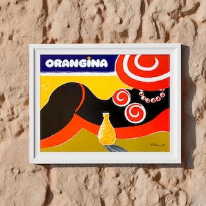 Bernard Villemot Orangina Poster: Vintage French Drink Advertising Art