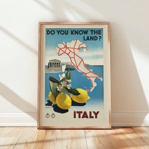 Italy Travel Poster by Giovanni Pintori | Vintage Mid-Century Wall Art Print