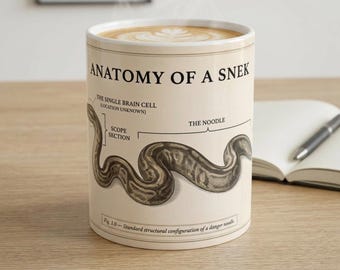 Anatomy of the Snek Mug  Funny Ball Python Field Guide Design