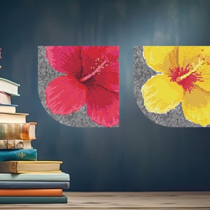 Bundle of 2 Corner Bookmark Cross Stitch Pattern, Flower Embroidery, Floral Wreath CrossStitch, Diy Embroidery Bookmark for Book Lover Gift