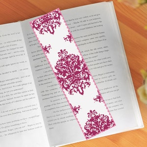 Flower Cross Stitch Pattern Bookmark, Floral Wreath CrossStitch, Diy Embroidery Bookmark for Book Lover Gift