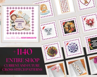 1140 + ENTIRE Shop Bundle Cross Stitch Pattern, Whole Shop Bundle, Mega Offer Lifetime Past and Future, Hand Embroidery Pattern