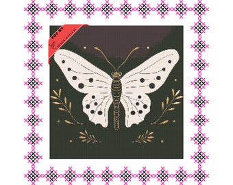 Butterfly Cross Stitch,Insect CrossStitch Pattern,Flying Insect, Beginner Needlepoint Scheme, Butterfly Embroidery,Customizable